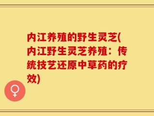 内江养殖的野生灵芝(内江野生灵芝养殖：传统技艺还原中草药的疗效)