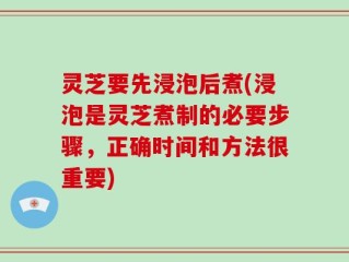 灵芝要先浸泡后煮(浸泡是灵芝煮制的必要步骤，正确时间和方法很重要)