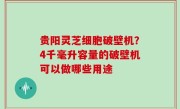贵阳灵芝细胞破壁机？4千毫升容量的破壁机可以做哪些用途