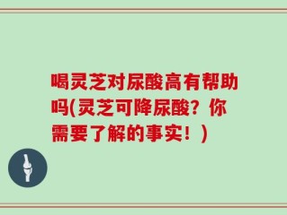喝灵芝对尿酸高有帮助吗(灵芝可降尿酸？你需要了解的事实！)
