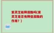 紫灵芝能降尿酸吗(紫灵芝是否有降低尿酸的作用？)