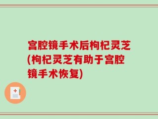 宫腔镜手术后枸杞灵芝(枸杞灵芝有助于宫腔镜手术恢复)