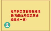 龙华到灵芝有哪些站地铁(地铁龙华至灵芝途经站点一览)