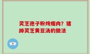 灵芝孢子粉炖瘦肉？猪蹄灵芝黄豆汤的做法