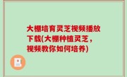 大棚培育灵芝视频播放下载(大棚种植灵芝，视频教你如何培养)