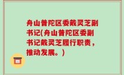 舟山普陀区委戴灵芝副书记(舟山普陀区委副书记戴灵芝履行职责，推动发展。)
