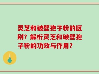 灵芝和破壁孢子粉的区别？解析灵芝和破壁孢子粉的功效与作用？