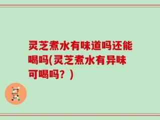 灵芝煮水有味道吗还能喝吗(灵芝煮水有异味可喝吗？)