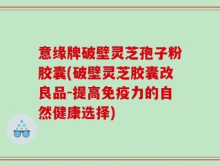 意缘牌破壁灵芝孢子粉胶囊(破壁灵芝胶囊改良品-提高免疫力的自然健康选择)