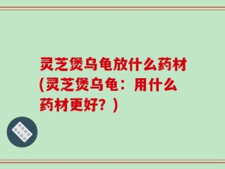 灵芝煲乌龟放什么药材(灵芝煲乌龟：用什么药材更好？)