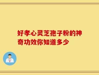 好孝心灵芝孢子粉的神奇功效你知道多少