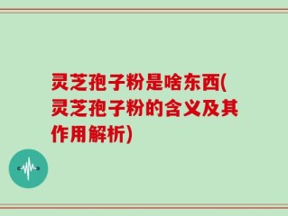 灵芝孢子粉是啥东西(灵芝孢子粉的含义及其作用解析)