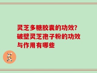 灵芝多糖胶囊的功效？破壁灵芝孢子粉的功效与作用有哪些