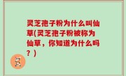 灵芝孢子粉为什么叫仙草(灵芝孢子粉被称为仙草，你知道为什么吗？)