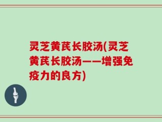灵芝黄芪长胶汤(灵芝黄芪长胶汤——增强免疫力的良方)