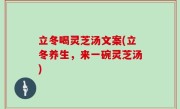 立冬喝灵芝汤文案(立冬养生，来一碗灵芝汤)