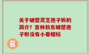 关于破壁灵芝孢子粉的简介？吉林敖东破壁孢子粉没有小看帽标