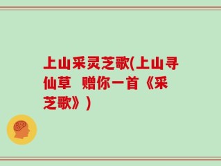 上山采灵芝歌(上山寻仙草  赠你一首《采芝歌》)