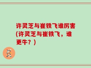 许灵芝与崔铁飞谁厉害(许灵芝与崔铁飞，谁更牛？)