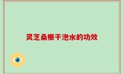 灵芝桑椹干泡水的功效
