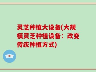 灵芝种植大设备(大规模灵芝种植设备：改变传统种植方式)