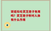 肾结石吃灵芝孢子有用吗？灵芝孢子粉对人体有什么作用