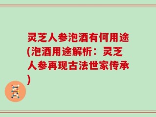 灵芝人参泡酒有何用途(泡酒用途解析：灵芝人参再现古法世家传承)