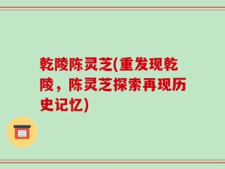 乾陵陈灵芝(重发现乾陵，陈灵芝探索再现历史记忆)