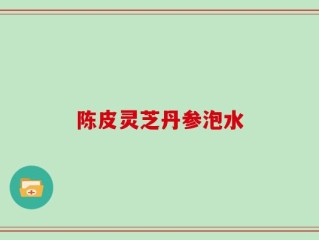 陈皮灵芝丹参泡水
