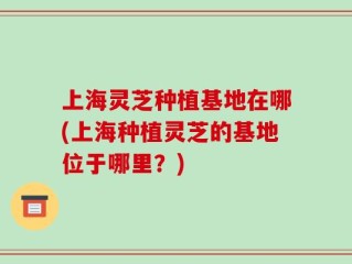 上海灵芝种植基地在哪(上海种植灵芝的基地位于哪里？)