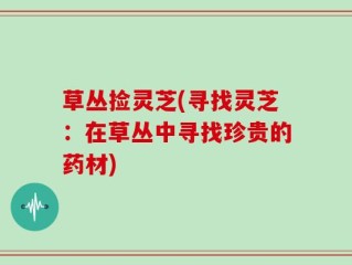 草丛捡灵芝(寻找灵芝：在草丛中寻找珍贵的药材)