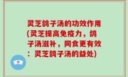 灵芝鸽子汤的功效作用(灵芝提高免疫力，鸽子汤滋补，同食更有效：灵芝鸽子汤的益处)
