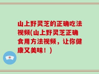 山上野灵芝的正确吃法视频(山上野灵芝正确食用方法视频，让你健康又美味！)