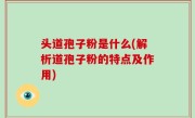头道孢子粉是什么(解析道孢子粉的特点及作用)