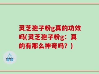 灵芝孢子粉g真的功效吗(灵芝孢子粉g：真的有那么神奇吗？)