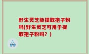 野生灵芝能提取孢子粉吗(野生灵芝可用于提取孢子粉吗？)