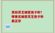 贵阳灵芝破壁孢子粉？哪里买破壁灵芝孢子粉最正宗
