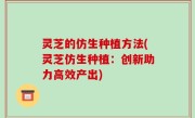 灵芝的仿生种植方法(灵芝仿生种植：创新助力高效产出)
