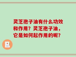 灵芝孢子油有什么功效和作用？灵芝孢子油，它是如何起作用的呢？