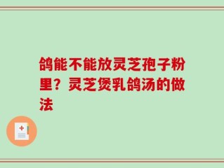 鸽能不能放灵芝孢子粉里？灵芝煲乳鸽汤的做法