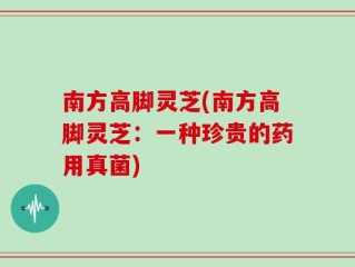 南方高脚灵芝(南方高脚灵芝：一种珍贵的药用真菌)