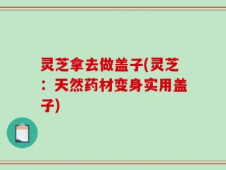 灵芝拿去做盖子(灵芝：天然药材变身实用盖子)