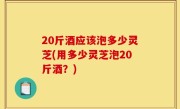 20斤酒应该泡多少灵芝(用多少灵芝泡20斤酒？)