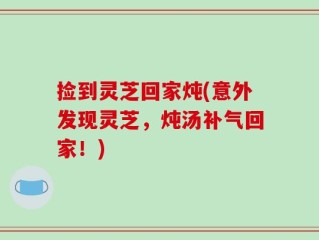 捡到灵芝回家炖(意外发现灵芝，炖汤补气回家！)