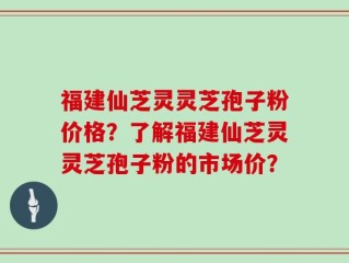 福建仙芝灵灵芝孢子粉价格？了解福建仙芝灵灵芝孢子粉的市场价？