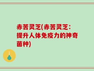 赤苦灵芝(赤苦灵芝：提升人体免疫力的神奇菌种)