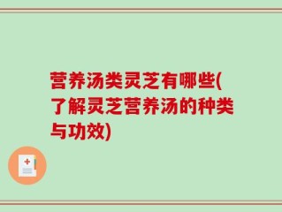 营养汤类灵芝有哪些(了解灵芝营养汤的种类与功效)