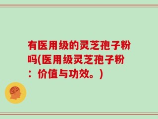 有医用级的灵芝孢子粉吗(医用级灵芝孢子粉：价值与功效。)