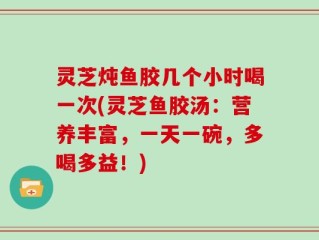 灵芝炖鱼胶几个小时喝一次(灵芝鱼胶汤：营养丰富，一天一碗，多喝多益！)