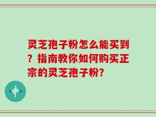 灵芝孢子粉怎么能买到？指南教你如何购买正宗的灵芝孢子粉？